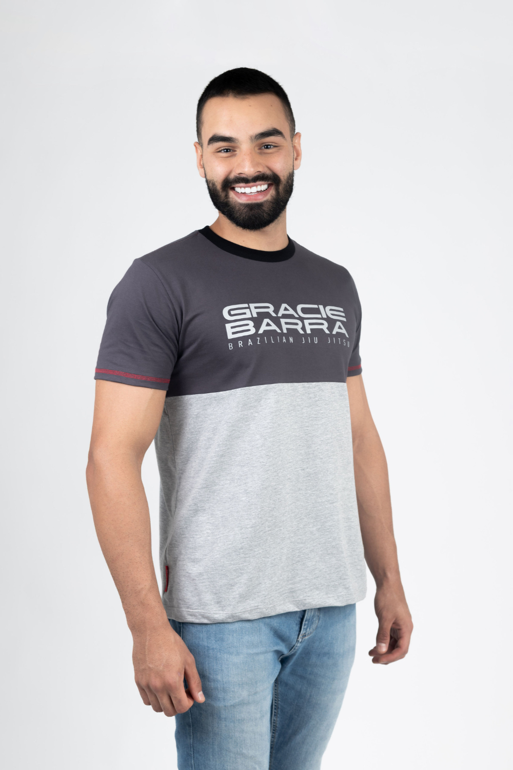 Camiseta Colorblock - Cinza