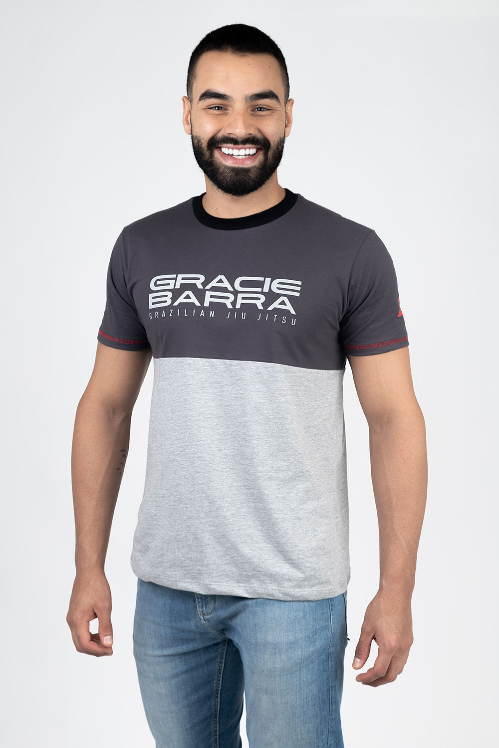 Camiseta Colorblock - Cinza