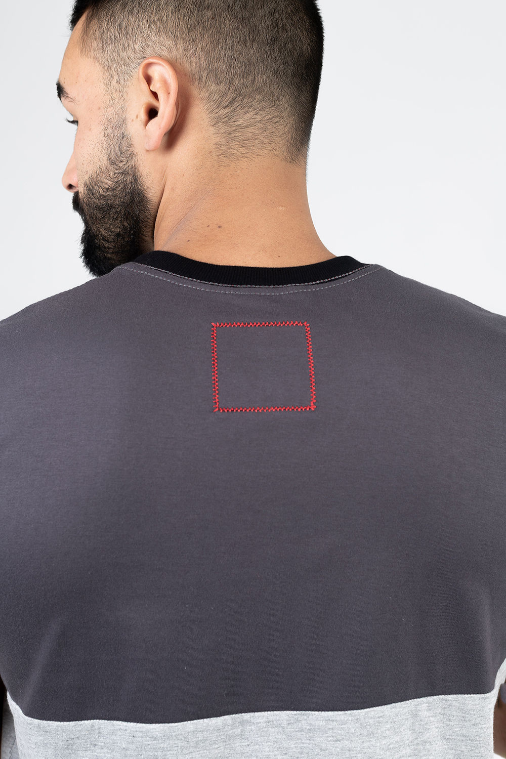 Camiseta Colorblock - Cinza