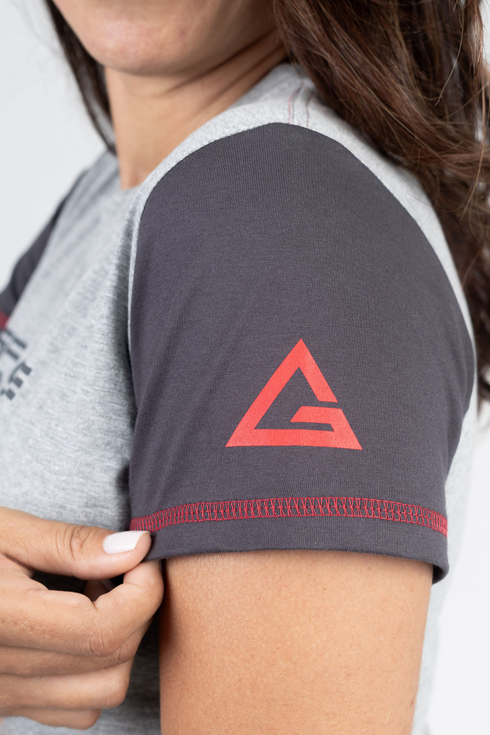 Camiseta Feminina Colorblock - Cinza
