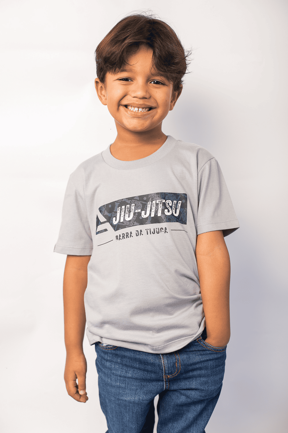 Camiseta Barra da Tijuca Infantil - Cinza Claro