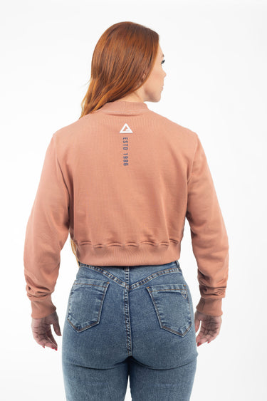 Casaco Cropped Feminino GB Stacked - Marrom Claro