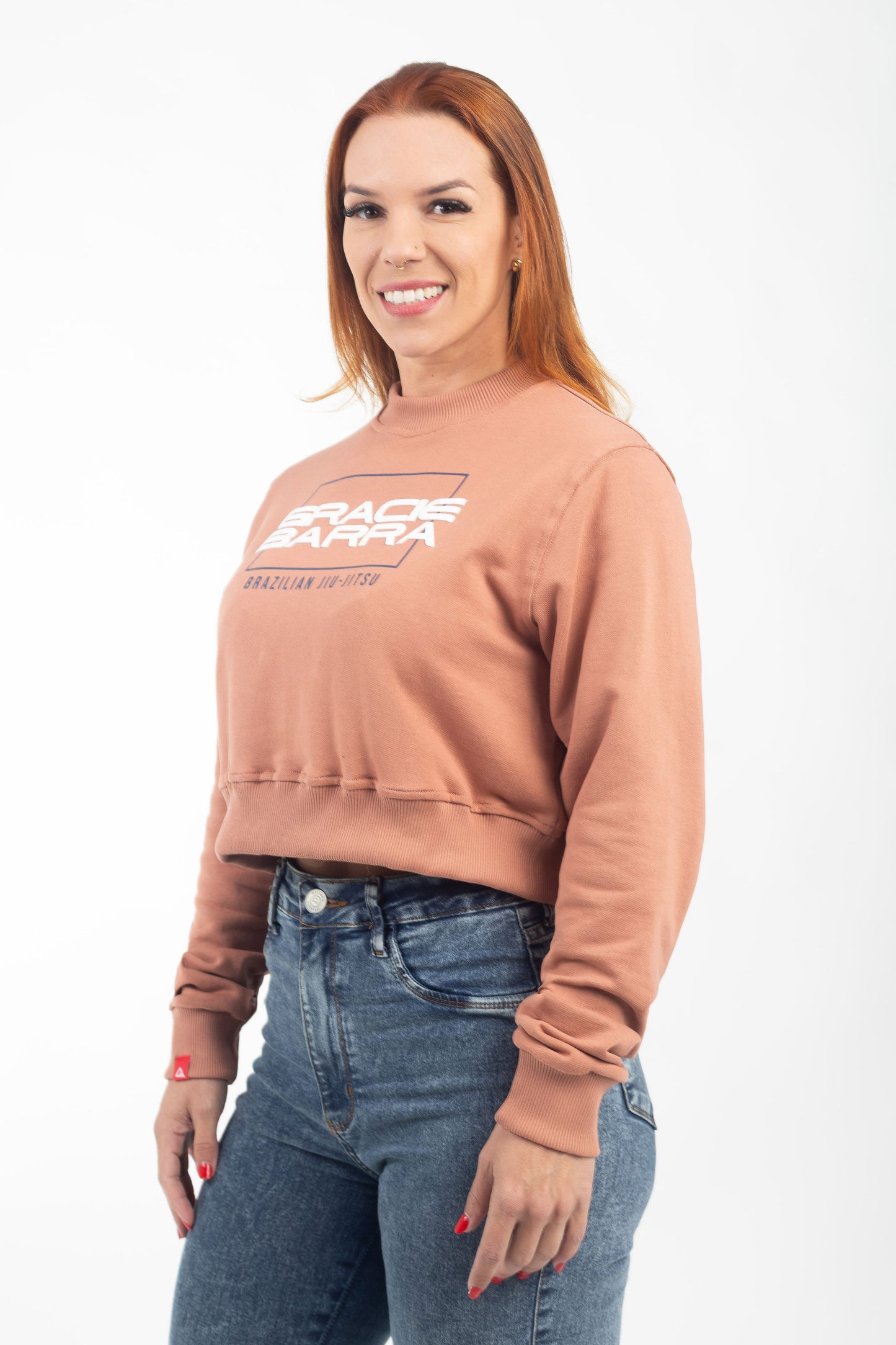 Casaco Cropped Feminino GB Stacked - Marrom Claro