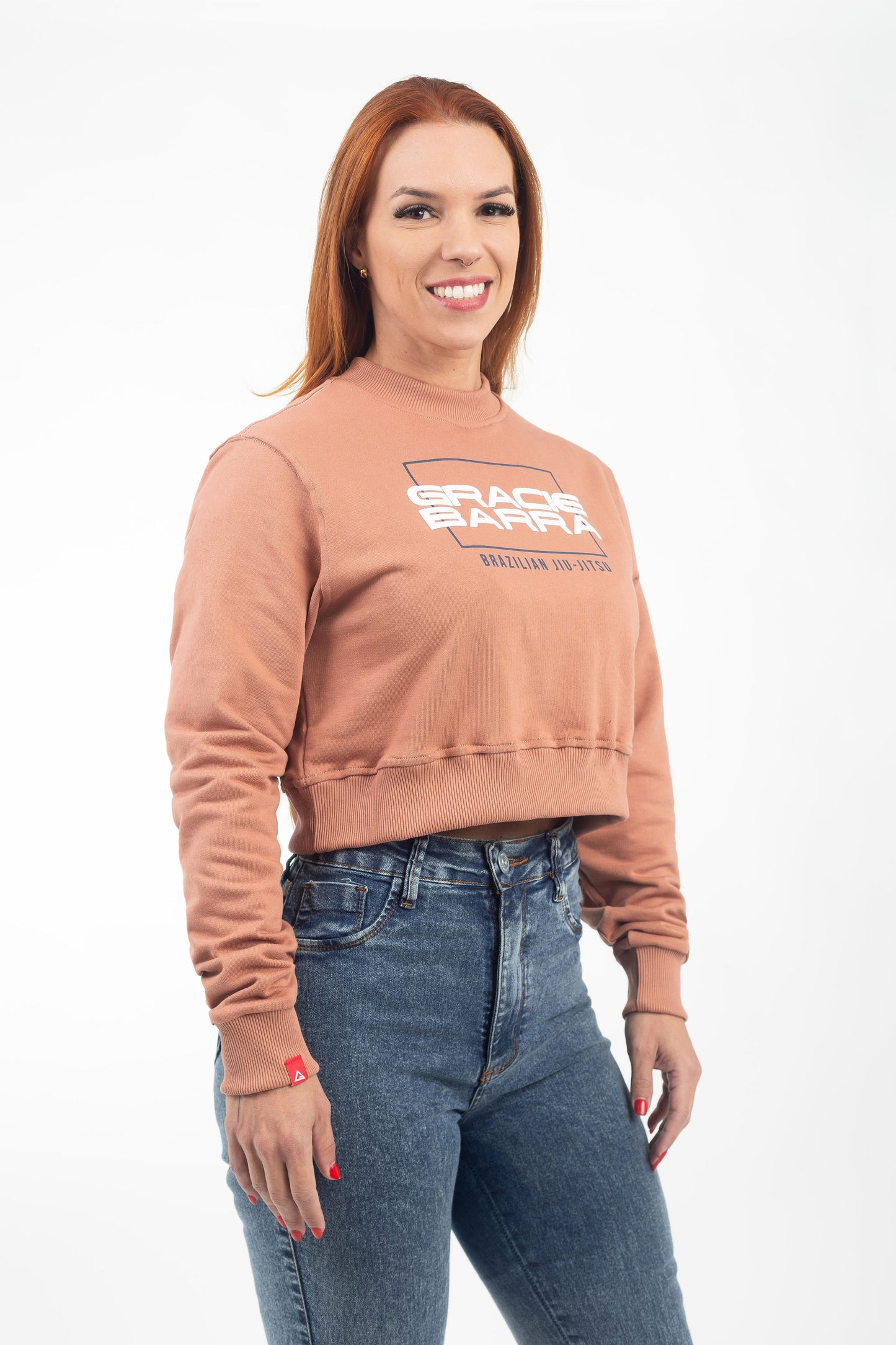 Casaco Cropped Feminino GB Stacked - Marrom Claro