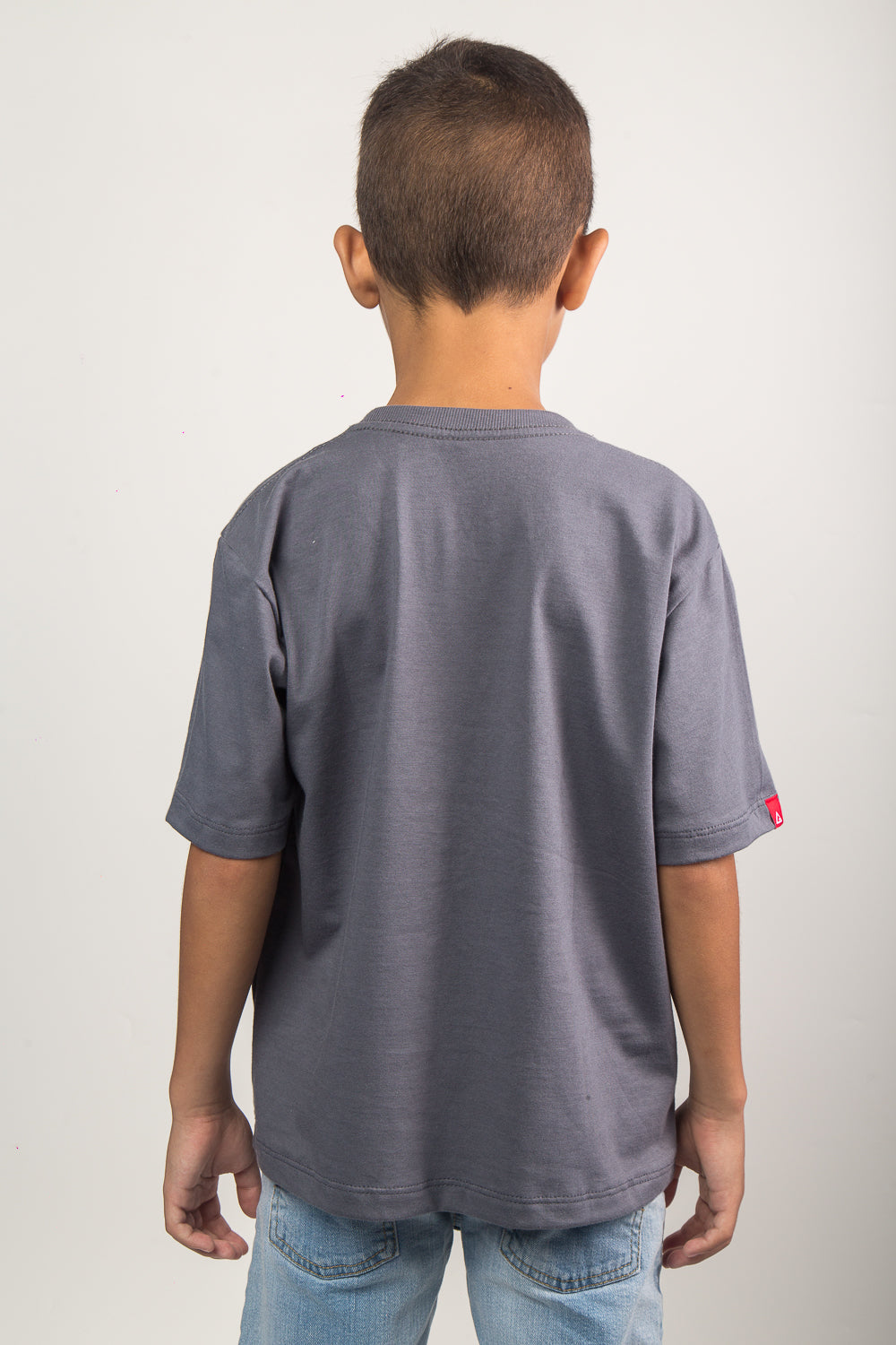 Camiseta JJ Postcard Infantil - Cinza claro